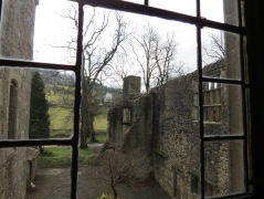 Looking out into the Tudor courtyard